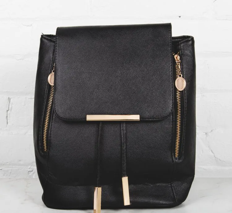 Black gold fashion backpack