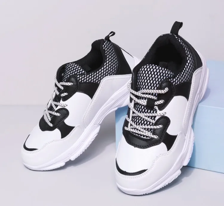Fashionable black and white sneakers
