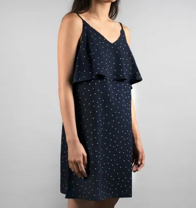 Navy polka dot dress